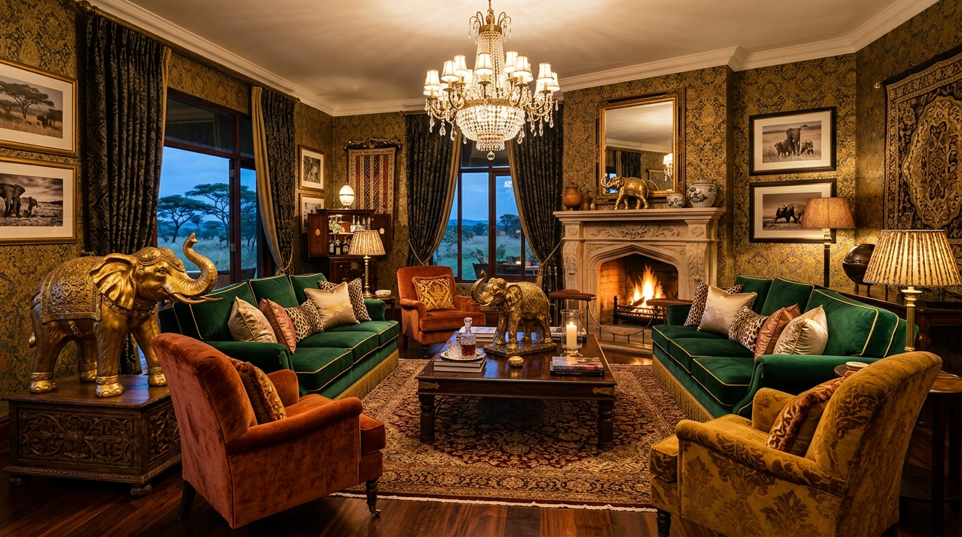 Add safari glam through brass and warm metallics